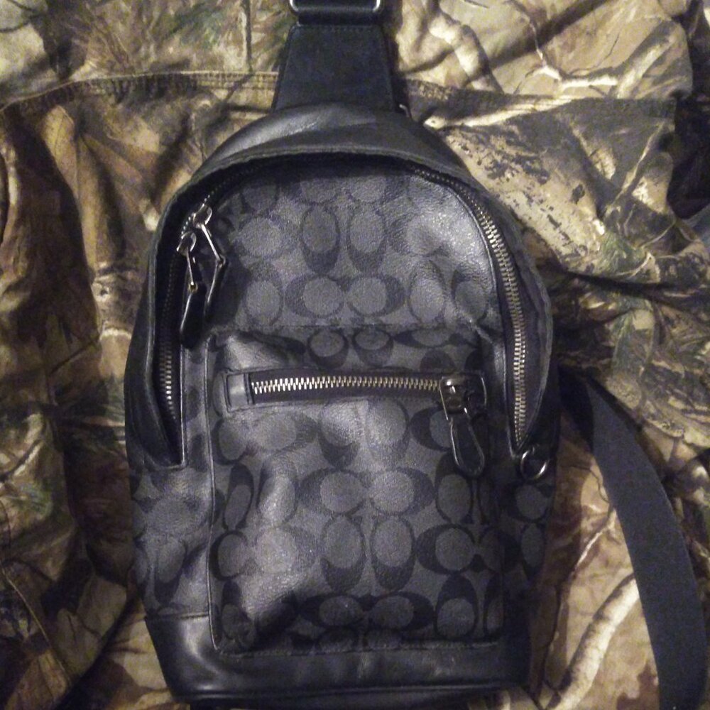Coach leather backpack used